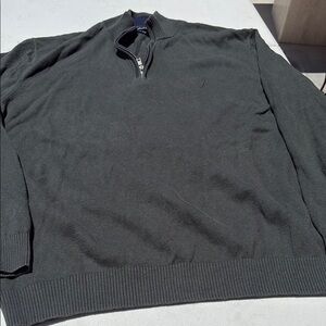 Nautica Gray Zip Up Sweater Classic Knit